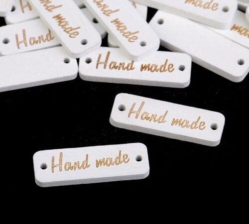 Etichete handmade din lemn - alb