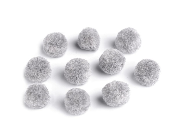 Pompoane Deluxe 15 mm - gri deschis