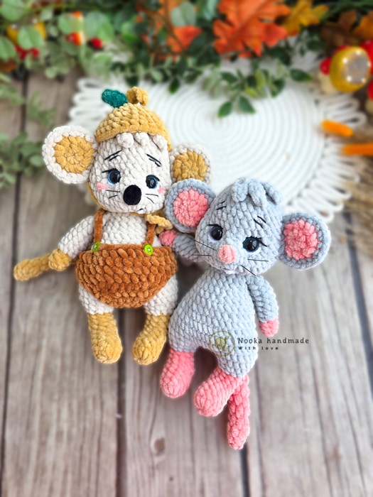 Kit de croșetat Gris - șoricel ghinduță - imagine 4